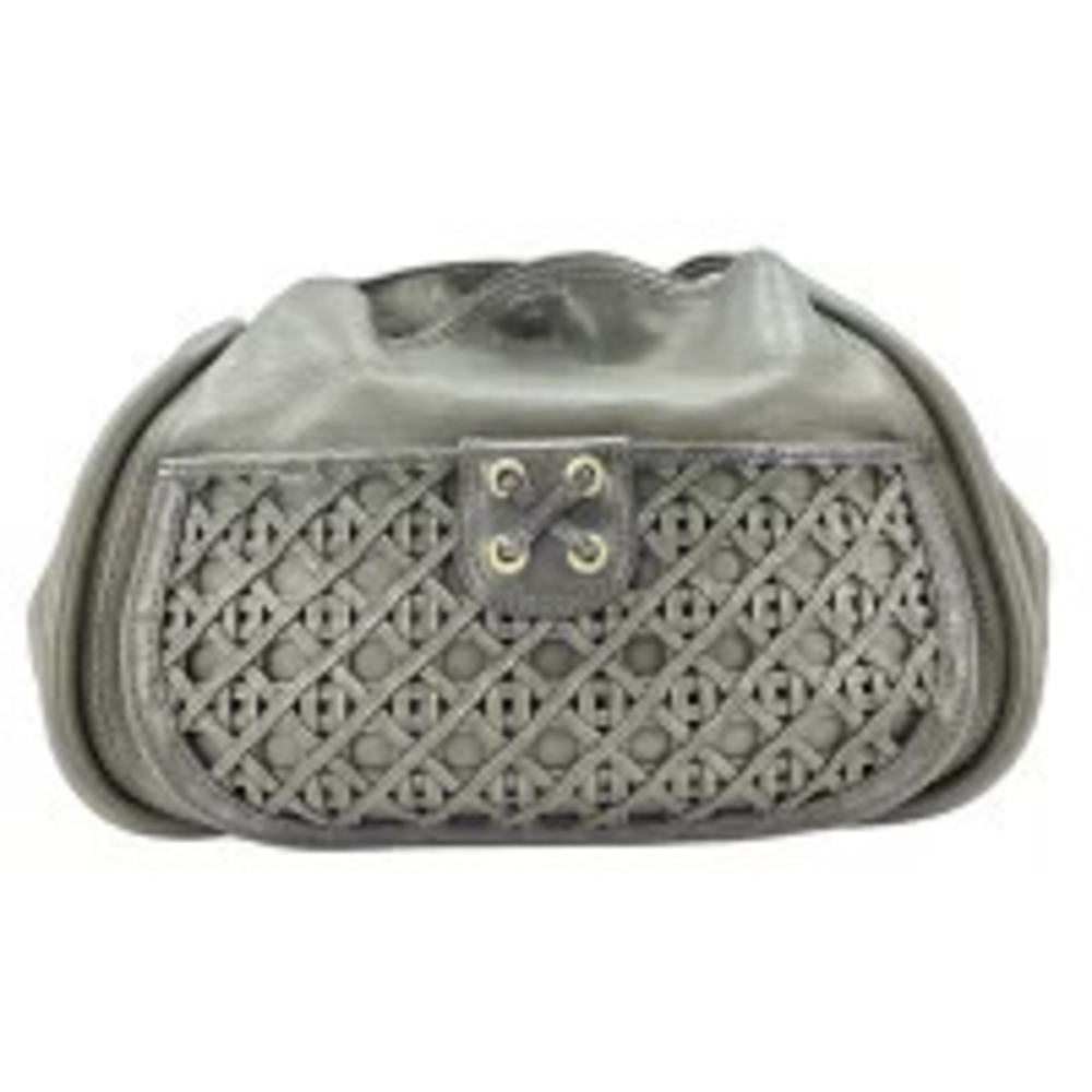 Christian Dior Lattice Messenger Shoulder Bag Leather Khaki Green